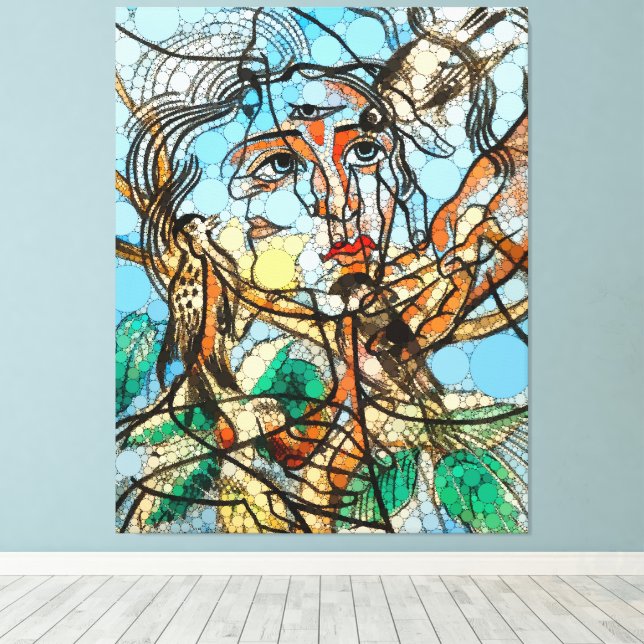 Tarin, Infinity Dots by After Francis Picabia Canvas Print (Insitu(Wood Floor))