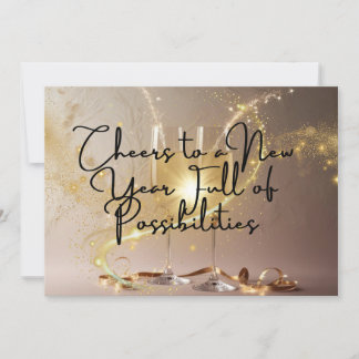 Tarjeta Cheers to a New Year Full of Possibilities Holiday Card