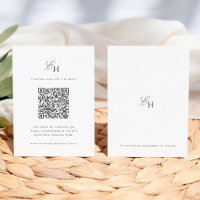 Tarjeta Confirmación Boda Boho Minimalista QR