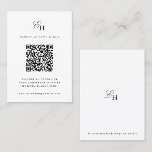 Tarjeta Confirmación Boda Boho Minimalista QR Enclosure Card