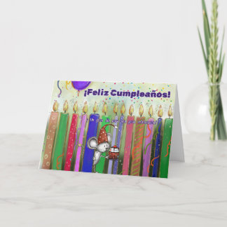 Tarjeta de Cumpleaños Ratón Lindo y Velas de Colou Card