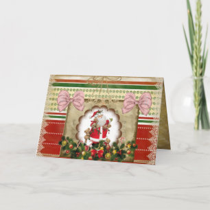 Tarjeta de felicitación Navidad  vintage Noel Holiday Card