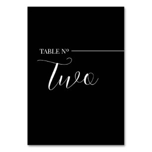 Tarjeta De Mesa Modern Black and White Table Numb Number