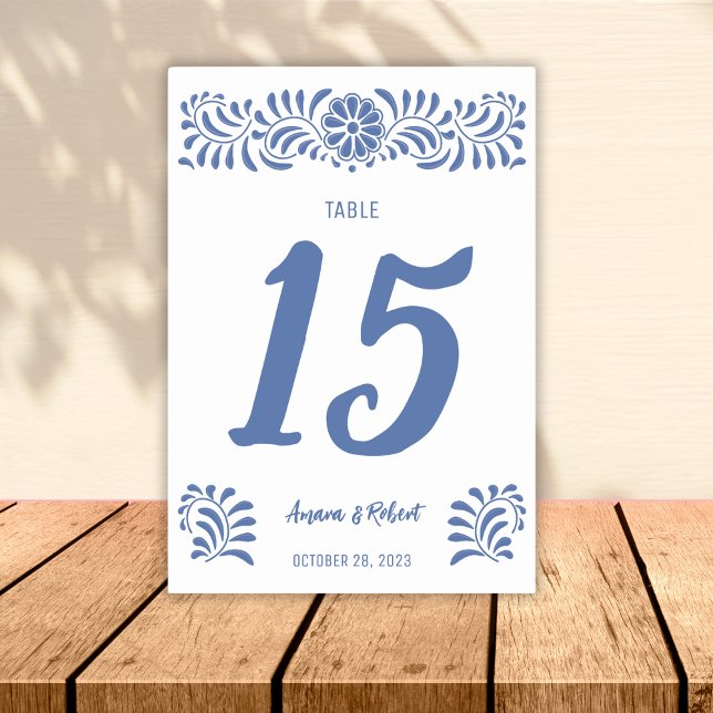 Tarjeta De Mesa Talavera mexicana Table Number (Creator Uploaded)
