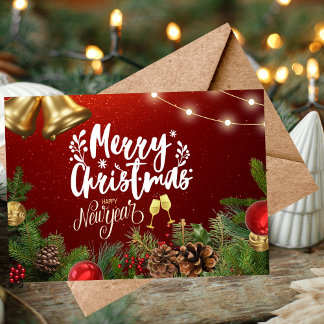 Tarjeta de navidad y año nuevo holiday card