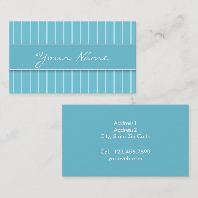 Tarjeta de Presentación - Líneas Azules Business Card (Front/Back)