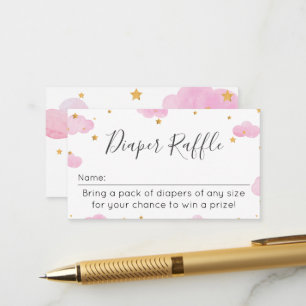 Tarjeta De Recepción Diaper Raffle Moon & Stars p Enclosure Card