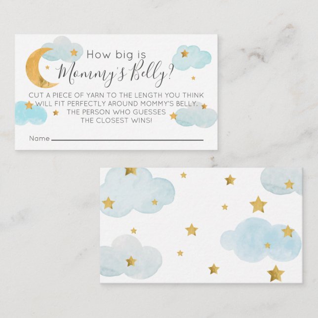 Tarjeta De Recepción Moon & Stars blue How big is  Enclosure Card (Front/Back)