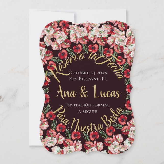 Tarjeta de reserva de fecha| Reserva la Fecha Card (Front)