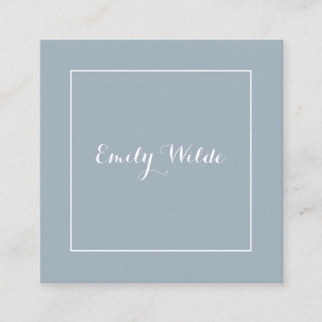Tarjeta de visita Cuadrada Blue White BusinessCard Square Business Card (Front)