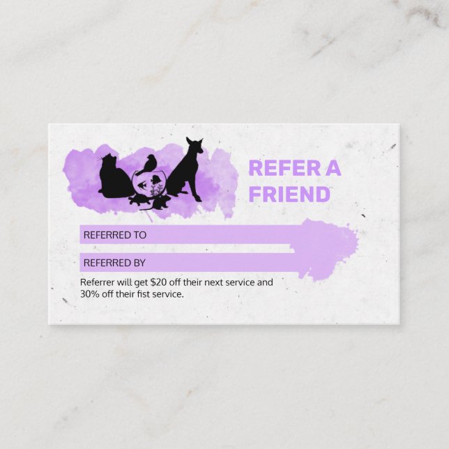 Tarjeta De Visita Pet Care  / Sitting services / P Business Card (Front)