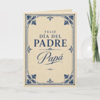 Tarjeta Feliz Día del Padre Papá Elegante Azul
