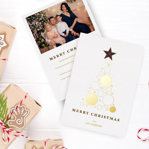 Tarjeta Festiva Con Relieve Metalizado Modern Chri