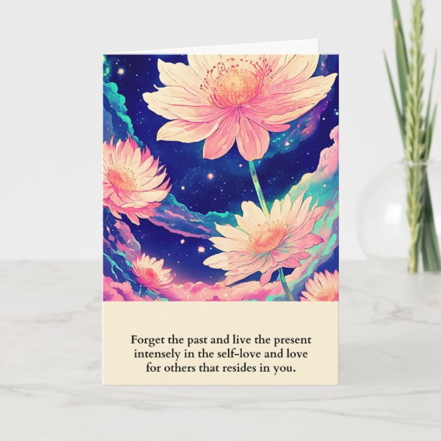 Tarjeta flowers message happy birthday card (Front)
