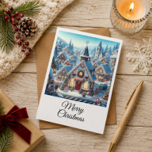 Tarjeta navideña. Tarjeta de felicitación plegada