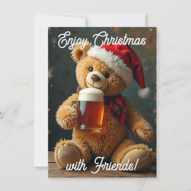 Tarjeta navideña Teddy Beer Holiday Card (Front)