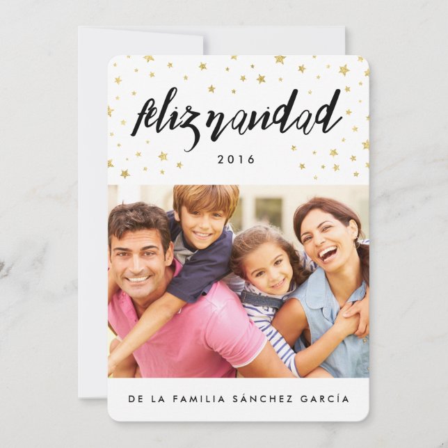 Tarjeta Navideñas de Photos | Feliz Navidad Holiday Card (Front)