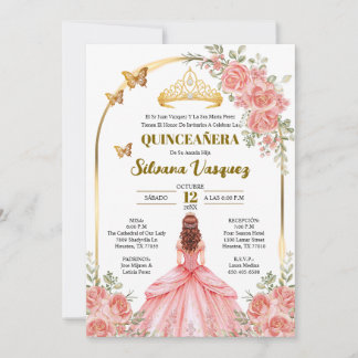 Tarjeta para Quinceañera Invitacion de quinceanera Invitation