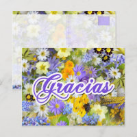 Tarjeta Postal - Gracias - Floral