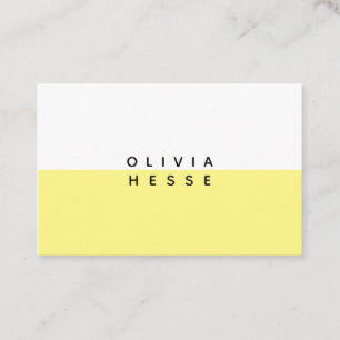 Tarjeta visita Minimal Yellow White Business Card