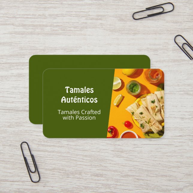 Tarjetas de Negocio Tamales Business Card (Front/Back In Situ)