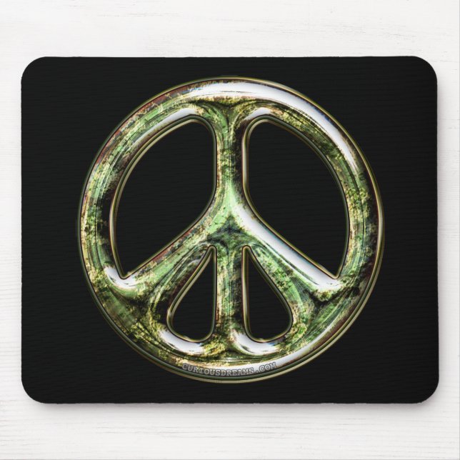 Tarnished Peace Sign Mouse Pad (Front)