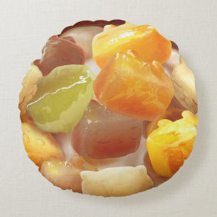 Taro Ball Delight: Iron T Taiwanese Dessert Round Cushion