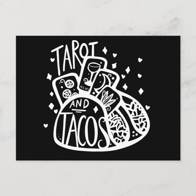 Tarot and Tacos funny taco tuesday Postcard (Front)