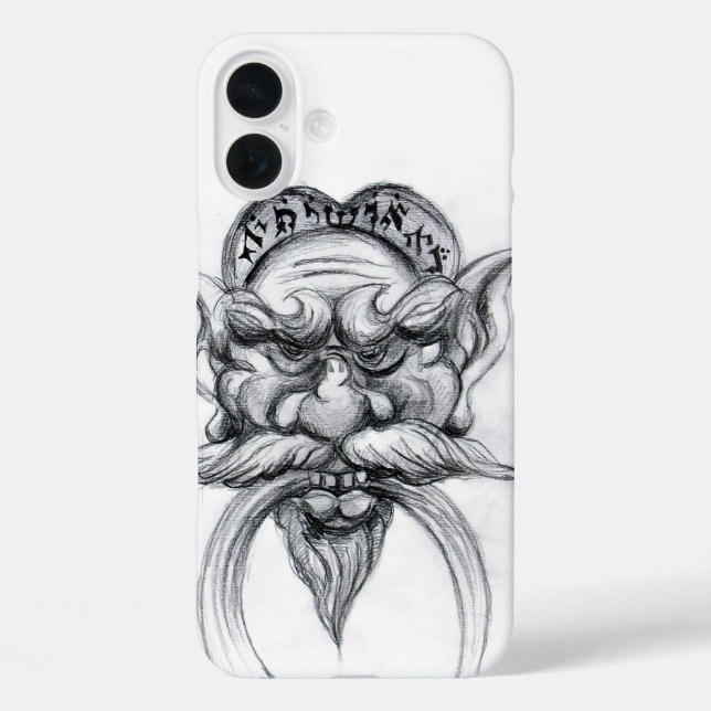 TAROT/ANTIQUE FANTASY GROTESQUE MASK Black White Case-Mate iPhone Case (Back)