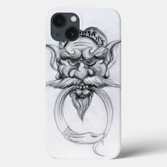 TAROT/ANTIQUE FANTASY GROTESQUE MASK Black White Case-Mate iPhone Case (Back)