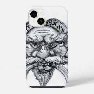 TAROT/ANTIQUE FANTASY GROTESQUE MASK Black White iPhone 14 Case