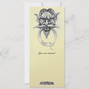 TAROT/ANTIQUE GROTESQUE FANTASY Black White Pearl Invitation