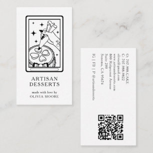 Tarot Artisan Baker Dessert Caterer QR Code Business Card