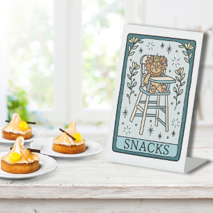 Tarot Baby Shower Food Snacks Table Pedestal Sign