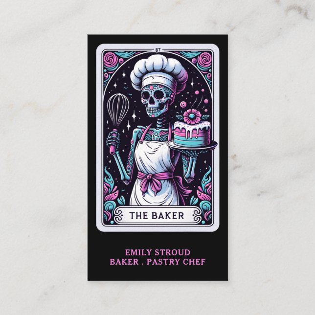 Tarot Baker Black Business Card (Front)