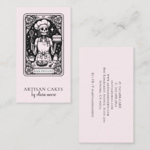 Tarot Baker Blush Pink Pastry Chef Business Card