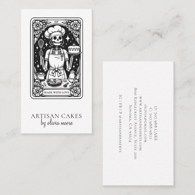 Tarot Baker Pastry Chef Business Card (Front/Back)
