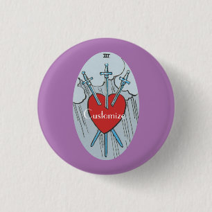 Tarot Card 3 Swords Thunder_Cove Cm Round Badge