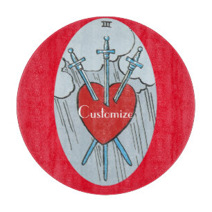 Tarot Card 3 Swords Thunder_Cove  Cutting Board