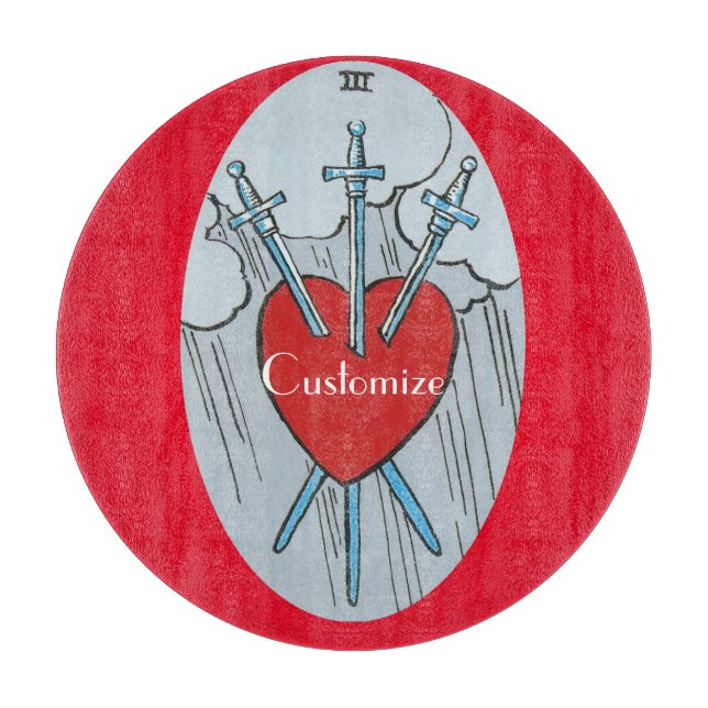Tarot Card 3 Swords Thunder_Cove  Cutting Board (Front)