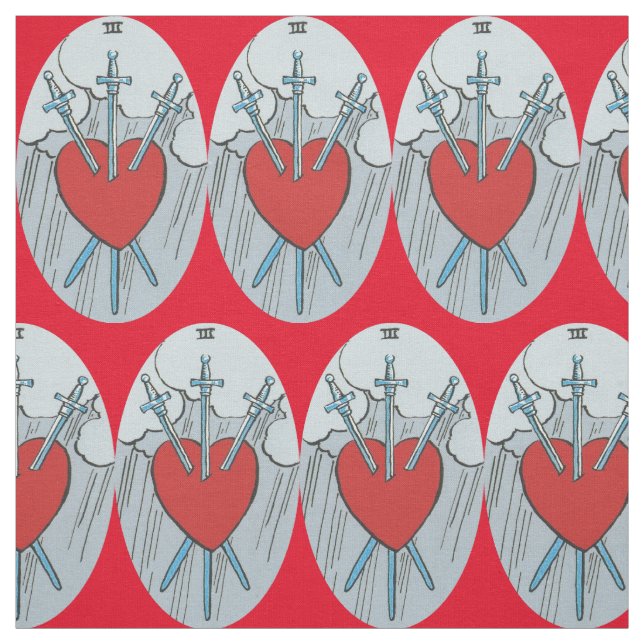 Tarot Card 3 Swords Thunder_Cove Fabric (Swatch)
