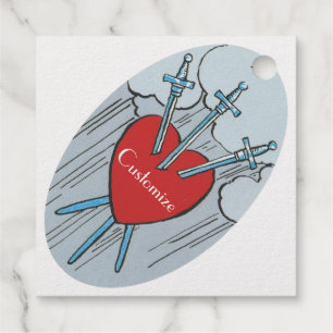 Tarot Card 3 Swords Thunder_Cove Favour Tags