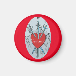 Tarot Card 3 Swords Thunder_Cove Magnet