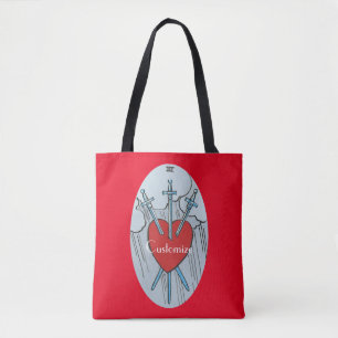Tarot Card 3 Swords Thunder_Cove Tote Bag