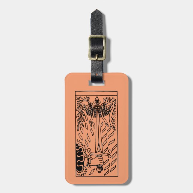 Tarot Card: Ace Of Swords Luggage Tag (Front Vertical)