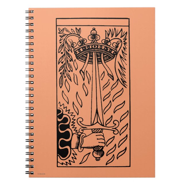Tarot Card: Ace Of Swords Spiral Notebook (Front)