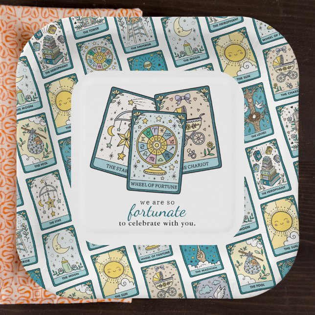 Tarot Card Baby Shower Paper Plate (Creator Uploaded)