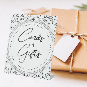 Tarot Card Bridal Wedding B+W Cards/Gifts Pedestal Sign