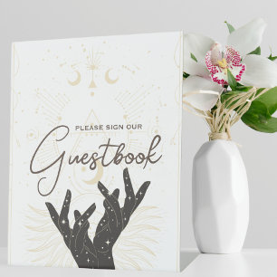 Tarot Card Bridal Wedding Neutral Guestbook Pedestal Sign