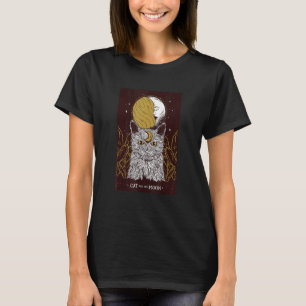 Tarot Card Cat In Crescent Moon Playing Cards Taro T-Shirt